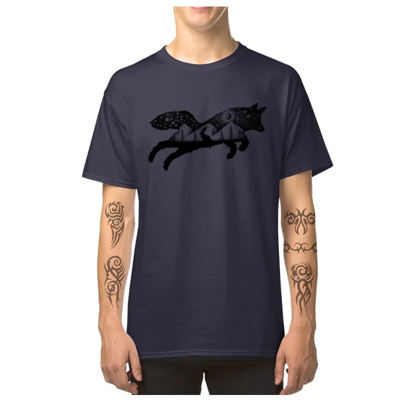 Designer FOX_AND_HARE__6249 Comics Short Sleeve T-shirts Lovers Day O-Neck All Cotton T Shirt for Men Tee Shirts Normal FOX_AND_HARE__6249 navy