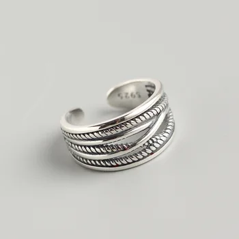 Korean edition S925 sterling silver tangled ring personality multi - layer retro ring silver jewelry
Korean edition S925 sterling silver tangled ring personality multi - layer retro ring silver jewelry