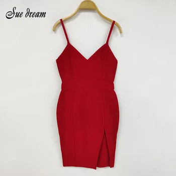 Free Shipping Clearance Women Red Sexy Spaghetti Strap V-Neck Split Mini Bandage Dress Bodycon Dress Celebrity Club Party Dress
Free Shipping Clearance Women Red Sexy Spaghetti Strap V-Neck Split Mini Bandage Dress Bodycon Dress Celebrity Club Party Dress