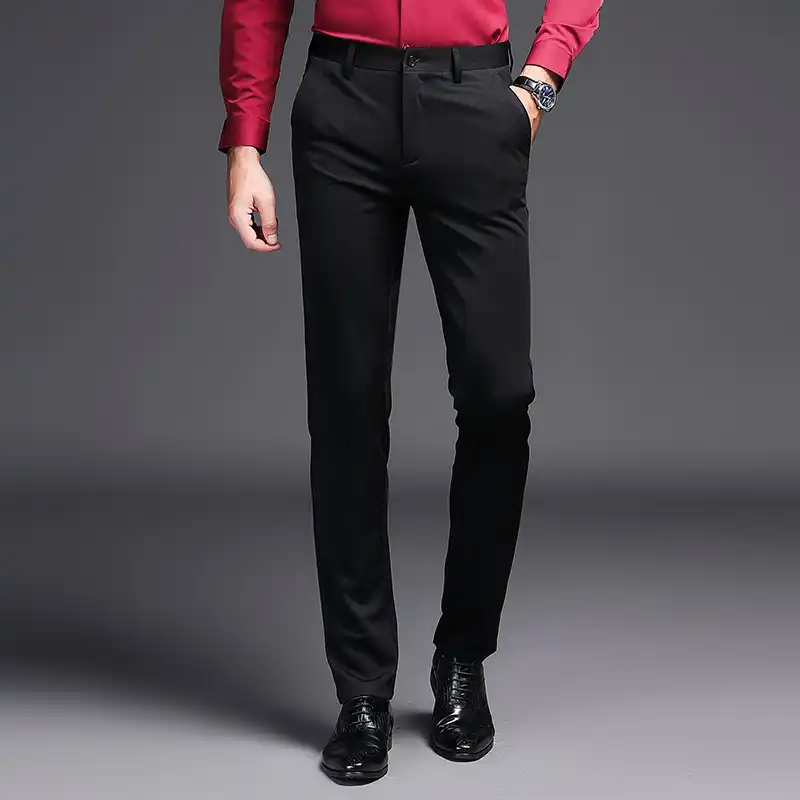 skinny black formal trousers mens