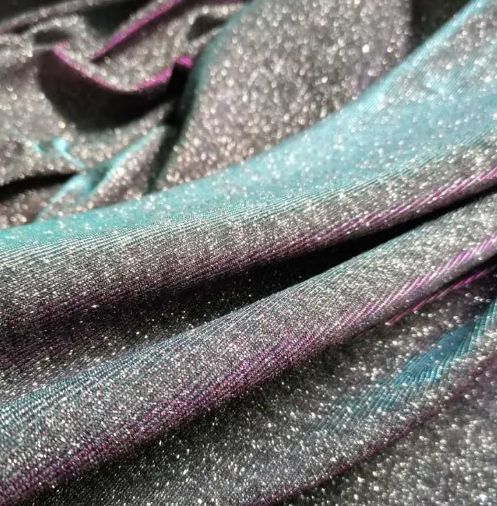 Wedding Dress Fabric Magic Color With Glittery Powder Bling Stretch Lurexy Sparkling Cosplay Party Dress Decoration 1 Yard Fabric Aliexpress