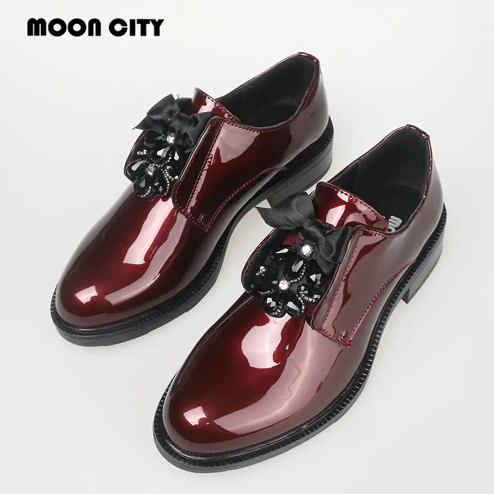 ladies red moccasins