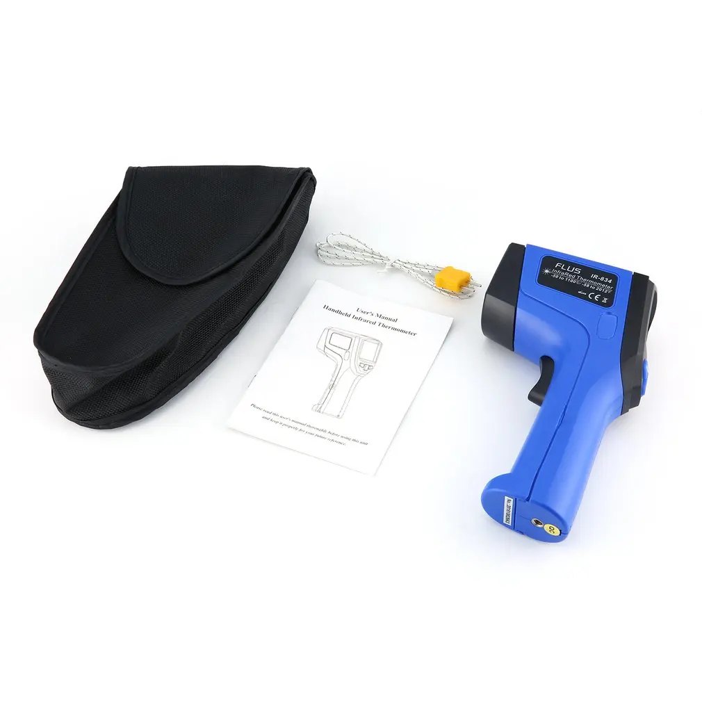 FLUS IR-834 Non-Contact Laser Digital Thermometer Infrared Thermometer Surface Temperature Thermometer Device Pyrometer
FLUS IR-834 Non-Contact Laser Digital Thermometer Infrared Thermometer Surface Temperature Thermometer Device Pyrometer