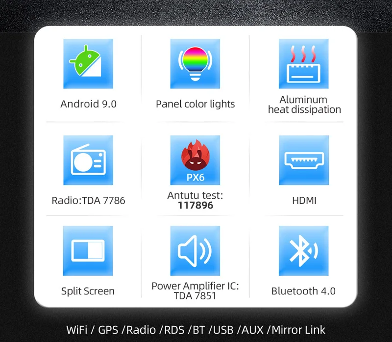 Top Car Music Video Android 9.0 For Suzuki Baleno Maruti Car MP3 Audio Headunit GPS IPS Panel 6