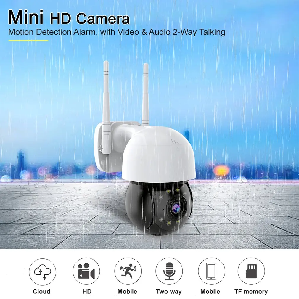 WIFI IP Camera HD 1080P Outdoor Security Camera Two Way Audio PTZ 4x zoom Infrared 8 Lights Night vision Hemisphere CCTV Camera
WIFI IP Camera HD 1080P Outdoor Security Camera Two Way Audio PTZ 4x zoom Infrared 8 Lights Night vision Hemisphere CCTV Camera