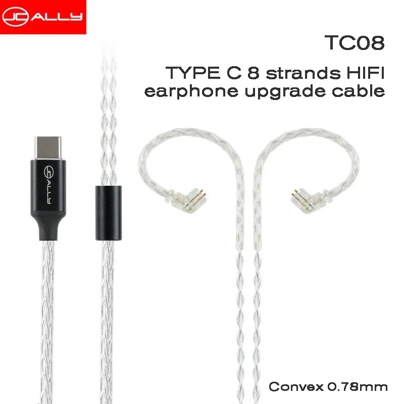 JCALLY TC08 8 Core Silver Plated HIFI Upgrade Cable For TYPE-C 3.5mm Plug MMCX/2Pin for TFZ CCA KZ ZSX ZST X EDX C12 ZSA SA08 S2
JCALLY TC08 8 Core Silver Plated HIFI Upgrade Cable For TYPE-C 3.5mm Plug MMCX/2Pin for TFZ CCA KZ ZSX ZST X EDX C12 ZSA SA08 S2