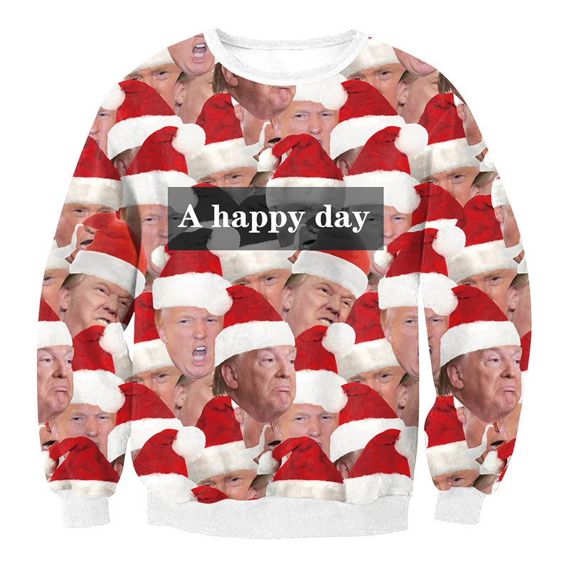 Funny 3D Print Donald Trump Ugly Christmas Sweatshirt for Men Sweet Christmas Party Pullover Crewneck Ugly Xmas Sweatshirts
Funny 3D Print Donald Trump Ugly Christmas Sweatshirt for Men Sweet Christmas Party Pullover Crewneck Ugly Xmas Sweatshirts
