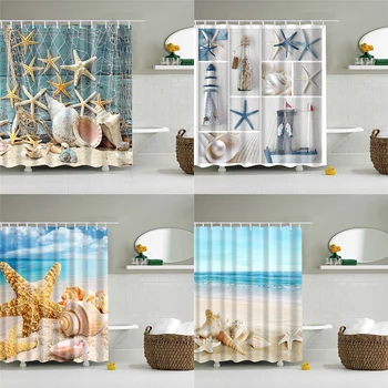 3D New ocean beach shell bath shower curtains decor waterproof polyester fabric washable bathroom shower curtain set with hooks
3D New ocean beach shell bath shower curtains decor waterproof polyester fabric washable bathroom shower curtain set with hooks