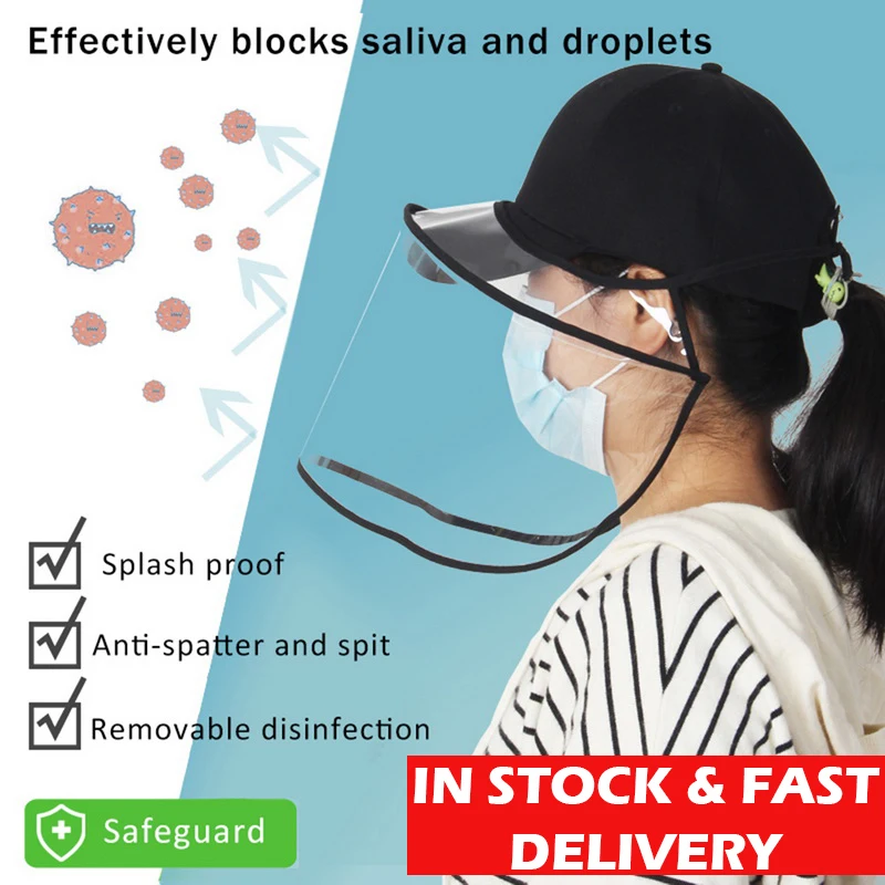 CYSINCOS Protective Transparent Mask With Removable Protection Cap Anti-fog virus Coronavirus Saliva Face Masks Windproof Hat
CYSINCOS Protective Transparent Mask With Removable Protection Cap Anti-fog virus Coronavirus Saliva Face Masks Windproof Hat