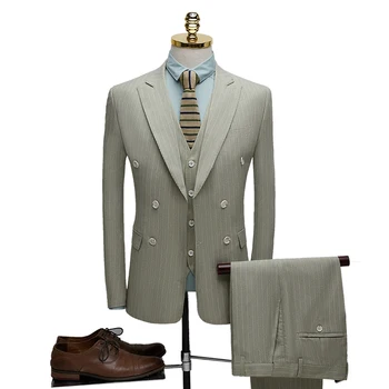 3 Pieces Stripe Suits Men Slim Fit Mens Suits Designers 2020 Light Green Burgundy Groom Wedding Suit Formal Wear
3 Pieces Stripe Suits Men Slim Fit Mens Suits Designers 2020 Light Green Burgundy Groom Wedding Suit Formal Wear