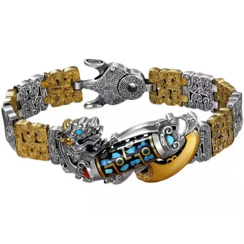 Nine eye Pearl silver Bracelet men's transport retro personality trendsetter atmospheric national tide
Nine eye Pearl silver Bracelet men's transport retro personality trendsetter atmospheric national tide