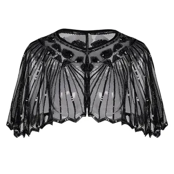 15Women's 1920s Shawl Beaded Sequin Deco Evening Cape Bolero Flapper Cover up European and American wedding dress shawl on Stage
15Women's 1920s Shawl Beaded Sequin Deco Evening Cape Bolero Flapper Cover up European and American wedding dress shawl on Stage