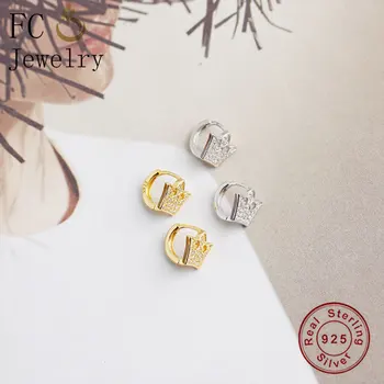 FC Jewelry Real 925 Silver Simple Unusual Gold Color Princess Crown Pendant Zirconia Hoop Earring For Women Ear Pierces 2020 NEW
FC Jewelry Real 925 Silver Simple Unusual Gold Color Princess Crown Pendant Zirconia Hoop Earring For Women Ear Pierces 2020 NEW