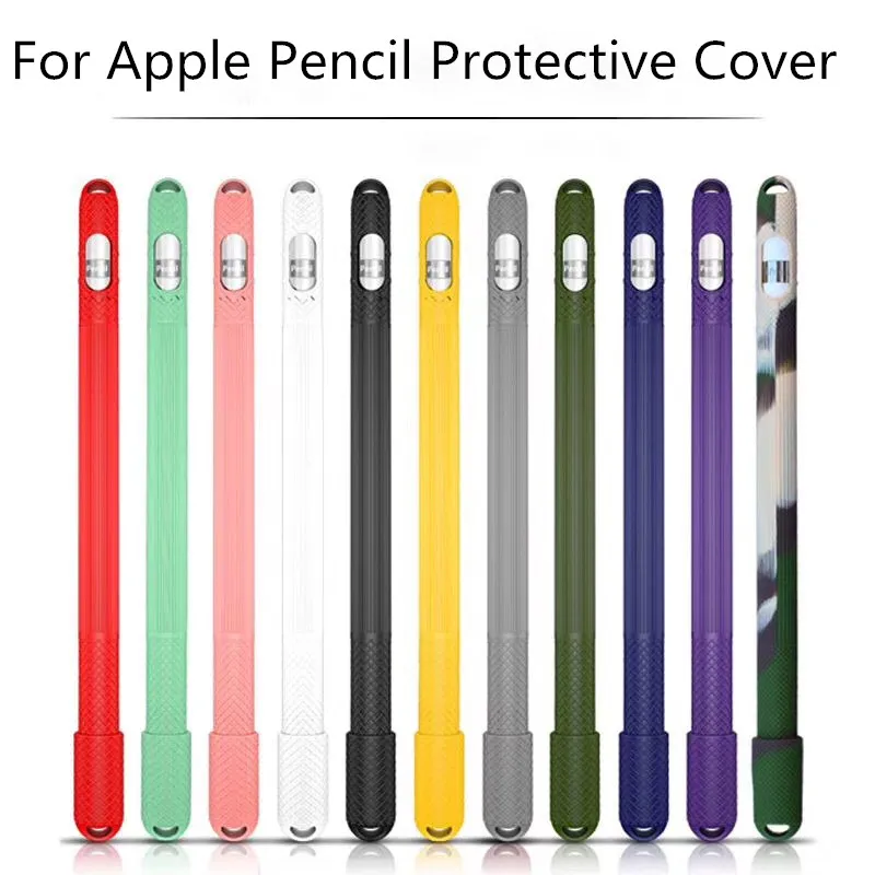 Цветной Мягкий силиконовый чехол для стилуса Apple Pencil 2/1 совместимый с планшетом
