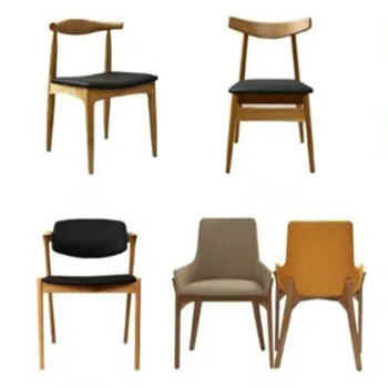 Nordic all solid wood dining chair net red windsor chair Japanese style log simple home book chair ash restaurant furniture