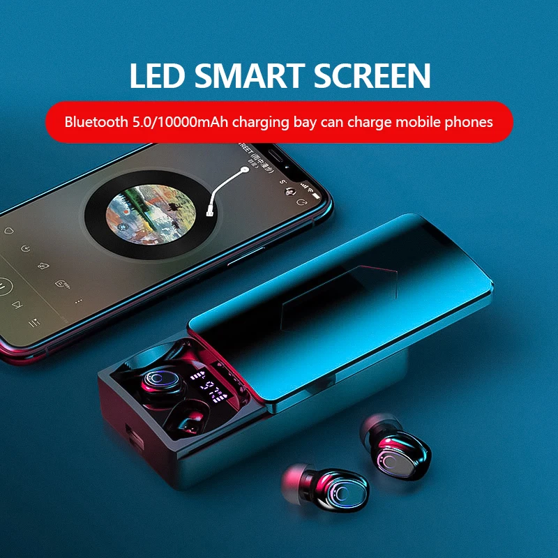 TWS Bluetooth 5.1 Earphones 10000mAh Charging Box Wireless Headphones 9D Stereo Sports Waterproof Earbuds Headsets With Dual Mic
TWS Bluetooth 5.1 Earphones 10000mAh Charging Box Wireless Headphones 9D Stereo Sports Waterproof Earbuds Headsets With Dual Mic