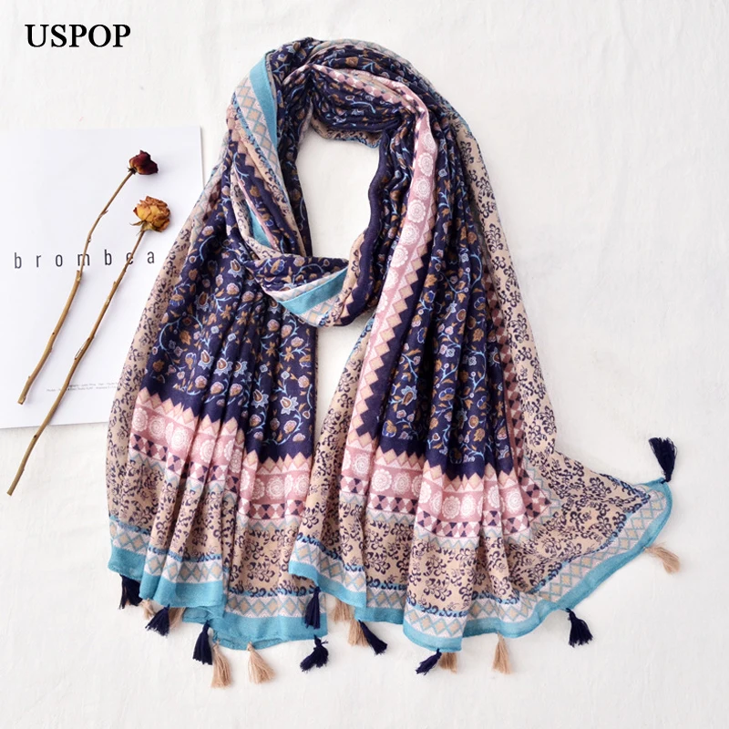 USPOP 2020 Women scarf cotton and linen print scarves long tassel scarf beach shawl
USPOP 2020 Women scarf cotton and linen print scarves long tassel scarf beach shawl