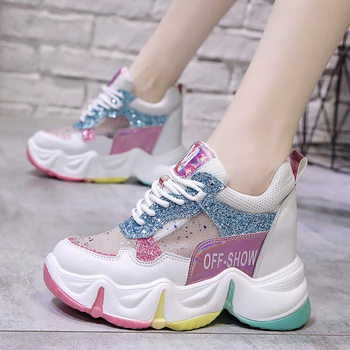 Women Chunky Platform Sneakers Luxury Designers Fashion 9cm High Heels Mesh Breathable Bling Casual Shoes Woman Vulcanized Shoes
Women Chunky Platform Sneakers Luxury Designers Fashion 9cm High Heels Mesh Breathable Bling Casual Shoes Woman Vulcanized Shoes