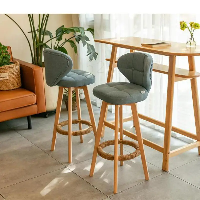 Nordic rotating bar stools solid wood high stools retro bar chair backrest simple bar stool home
Nordic rotating bar stools solid wood high stools retro bar chair backrest simple bar stool home
