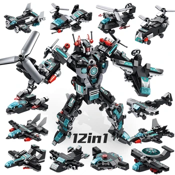577Pcs City Police Series Plane Helicopter 12 IN 1 Robot Model Educational Building Blocks Toys For Boys Diy Birthday Gift
577Pcs City Police Series Plane Helicopter 12 IN 1 Robot Model Educational Building Blocks Toys For Boys Diy Birthday Gift