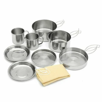 Stainless Steel Cooking Suit Outdoor Camping Portable Picnic Cookware Pan Cup Dishes Kit
Stainless Steel Cooking Suit Outdoor Camping Portable Picnic Cookware Pan Cup Dishes Kit