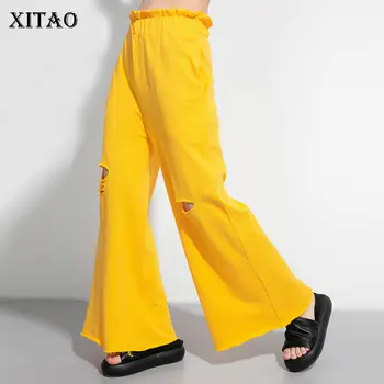 XITAO Loose Plus Size Elastic Waist Casual Hole Sense of Design Pants Solid Personality Europe 2020 Summer Women Pants DMY4763
XITAO Loose Plus Size Elastic Waist Casual Hole Sense of Design Pants Solid Personality Europe 2020 Summer Women Pants DMY4763
