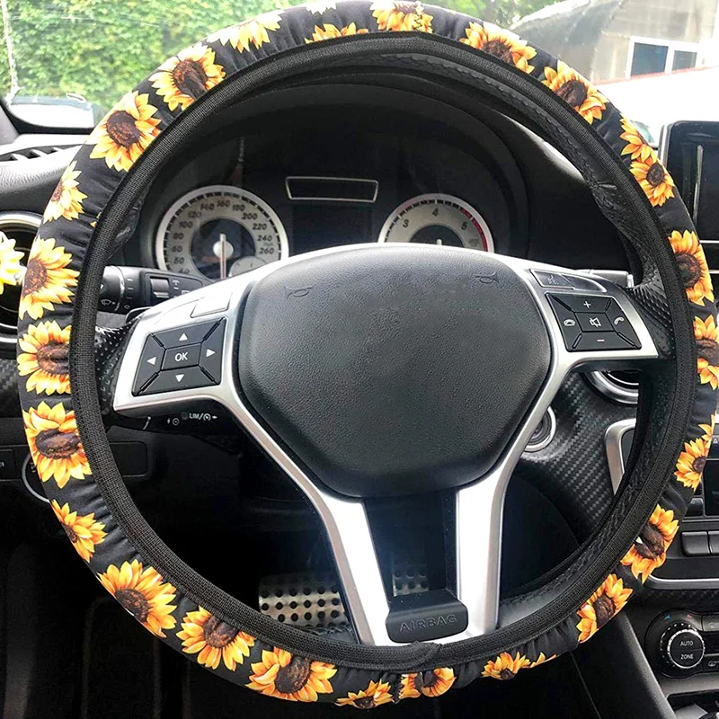 Universal Steering Wheel Cover Rubber Polyester Fabric Sunflower Printed Steering Wheel Covers Car Interior Accessories
Universal Steering Wheel Cover Rubber Polyester Fabric Sunflower Printed Steering Wheel Covers Car Interior Accessories