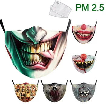 Fashion Scary Halloween Custom Face Mask PM 2.5 Filters For Adult Washable Fabric Masks Reusable Protective Dust Mouth Half Face
Fashion Scary Halloween Custom Face Mask PM 2.5 Filters For Adult Washable Fabric Masks Reusable Protective Dust Mouth Half Face