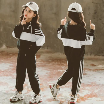 Child wear Girl clothes 2020 spring autumn raglan long-sleeved hooded top + trousers sweatshirt suit 3-11 Quality kids clothing 
Child wear Girl clothes 2020 spring autumn raglan long-sleeved hooded top + trousers sweatshirt suit 3-11 Quality kids clothing