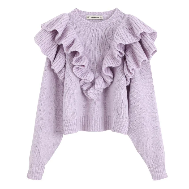 MY960 New Autumn Winter Light Purple Color Double Layer Ruffles Deco Long Sleeve Pullovers Sweater
MY960 New Autumn Winter Light Purple Color Double Layer Ruffles Deco Long Sleeve Pullovers Sweater
