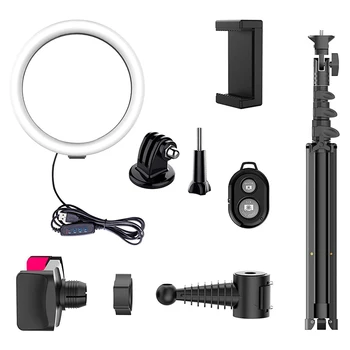 Selfie Ring Light Dimmable LED Video Light USB Ring Lamp with Retractable Tripod for Makeup Video Live Studio
Selfie Ring Light Dimmable LED Video Light USB Ring Lamp with Retractable Tripod for Makeup Video Live Studio