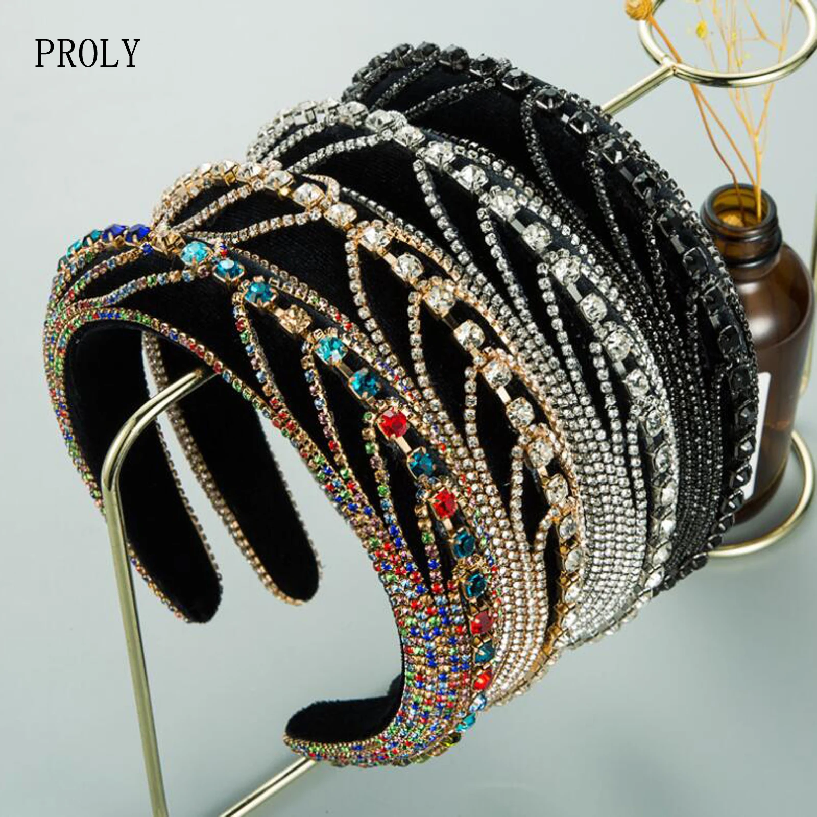 PROLY New Rhinestone Hairband Shining Full Crystal Headband Women Luxurious Baroque Hair Band Adult Hair Accessoires
PROLY New Rhinestone Hairband Shining Full Crystal Headband Women Luxurious Baroque Hair Band Adult Hair Accessoires