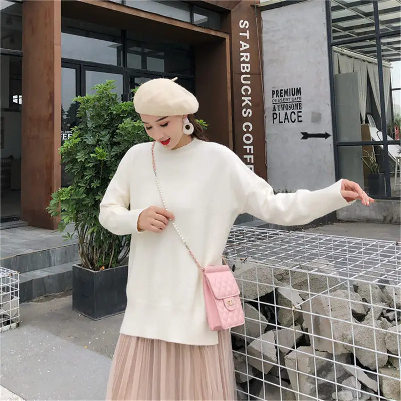 Fashion Autumn Winter Solid O-Neck Loose Pullovers Sweaters Women Korea Apricot Knitted Sweater Female Bottoming Soft Jumper
Fashion Autumn Winter Solid O-Neck Loose Pullovers Sweaters Women Korea Apricot Knitted Sweater Female Bottoming Soft Jumper