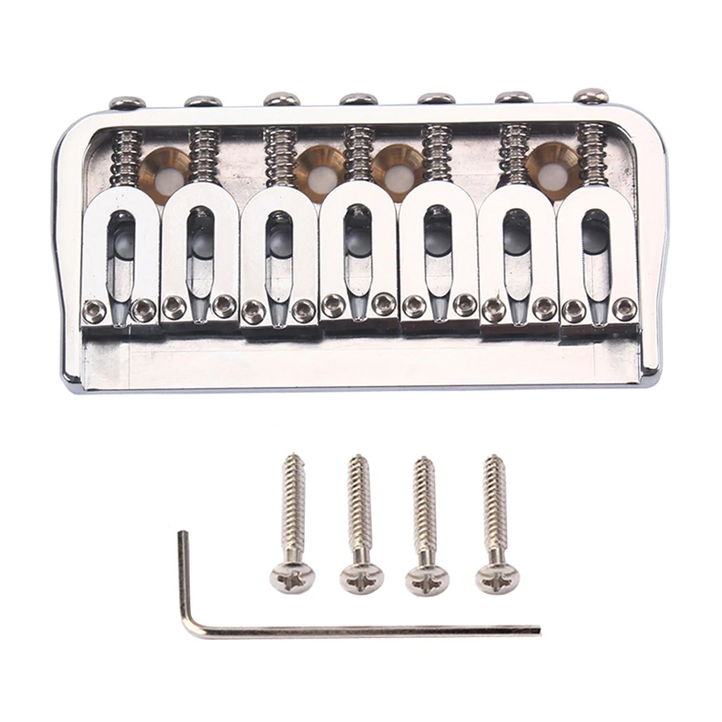 Solid 7 String Electric Guitar Bridge Saddle Bass Guitar Replacement Chrome, Easy to Install Solid 7 String Electric Guitar Bridge Saddle Bass Guitar Replacement Chrome, Easy to Install