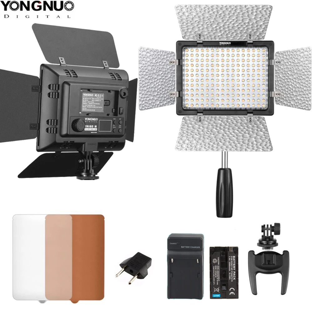YONGNUO YN160III YN-160III Pro LED Video Light Adjustable Tem AC Battery kit for Photography video light camera DV Canon Nikon
YONGNUO YN160III YN-160III Pro LED Video Light Adjustable Tem AC Battery kit for Photography video light camera DV Canon Nikon
