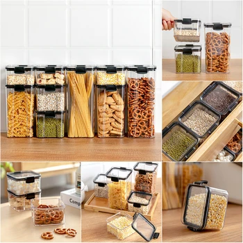 460/700/1300/1800ML Multigrain Storage Tank Food Storage Container Jars with Lid Cookie Jar Kitchen Jars Transparent Sealed Cans
460/700/1300/1800ML Multigrain Storage Tank Food Storage Container Jars with Lid Cookie Jar Kitchen Jars Transparent Sealed Cans