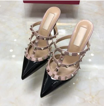 Brand Shoes Women High Heel Sandals with Rivets 10cm Thin Heel Wedding Shoes Pointed Toe Sandals
Brand Shoes Women High Heel Sandals with Rivets 10cm Thin Heel Wedding Shoes Pointed Toe Sandals