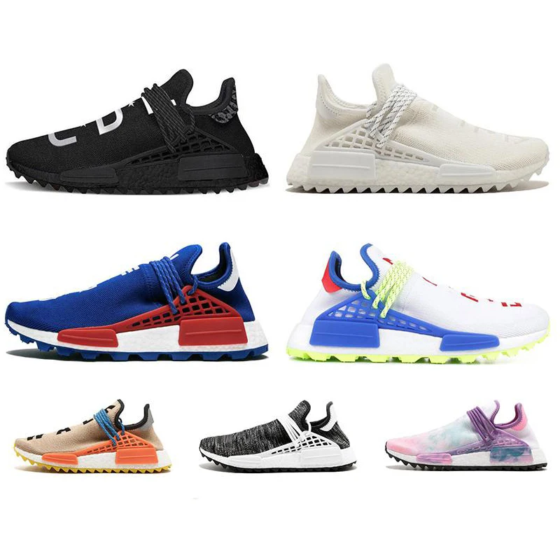 

2019 Human Race Hu trail pharrell williams men running shoes Nerd black blue women mens trainers fashion sports runner sneakers