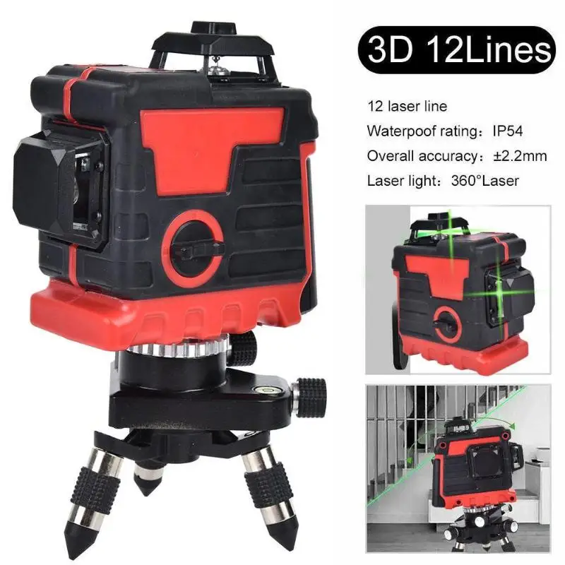 High Precision Laser Level Device 360 Degree Remote Control Good Transmittance Low Refraction 12 Line Green Laser Self-leveling
High Precision Laser Level Device 360 Degree Remote Control Good Transmittance Low Refraction 12 Line Green Laser Self-leveling