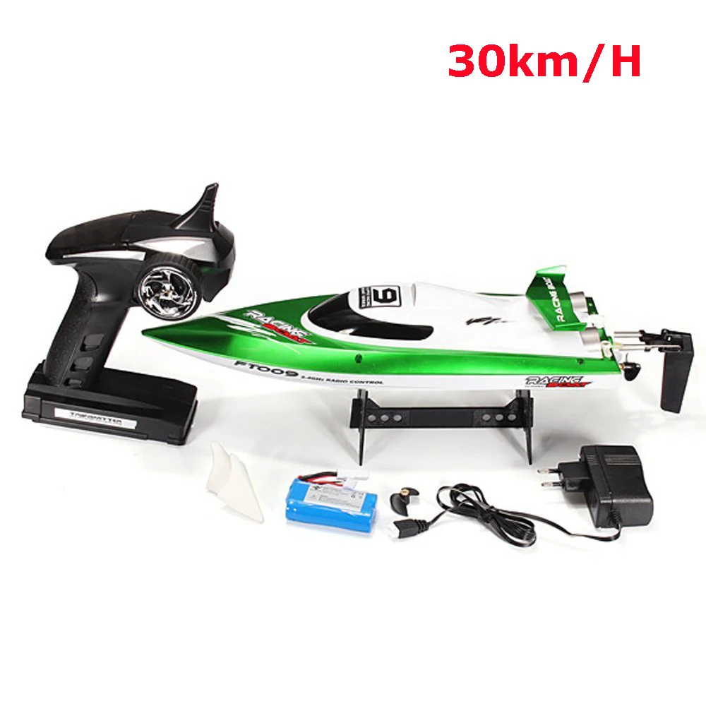 

FeiLun FT009 4Channel 2.4GHz Remote Controller Brushed Motor Speedboat RC Racing Boat High Speed 30KM/H Water Cooling System RTR