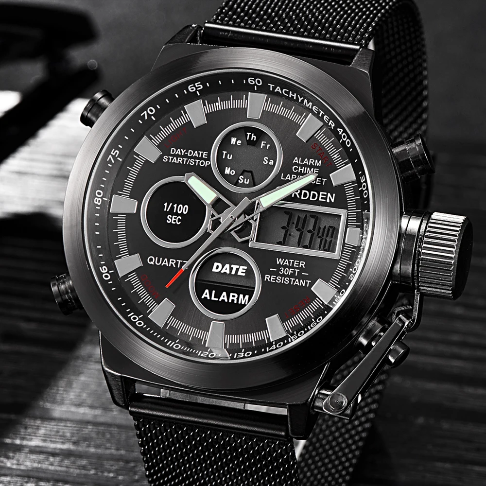 Curdden Brand Men's Watch Chronograph All Steel Strap Fashion Digital Simulation Double Time Calendar Watch Men Reloj Hombre
Curdden Brand Men's Watch Chronograph All Steel Strap Fashion Digital Simulation Double Time Calendar Watch Men Reloj Hombre