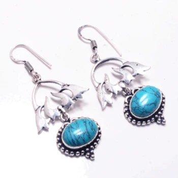 Genuine Turquoise Silver Overlay on Copper Earrings, Hand made Women Jewelry Gift, E5514
Genuine Turquoise Silver Overlay on Copper Earrings, Hand made Women Jewelry Gift, E5514