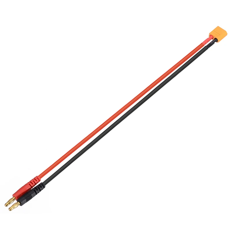 1pcs XT60 Male to 4mm Plug Connectors Line 12AWG/14AWG Charging Cable 15cm/30cm Lithium Battery Balance Charging Adapter Line