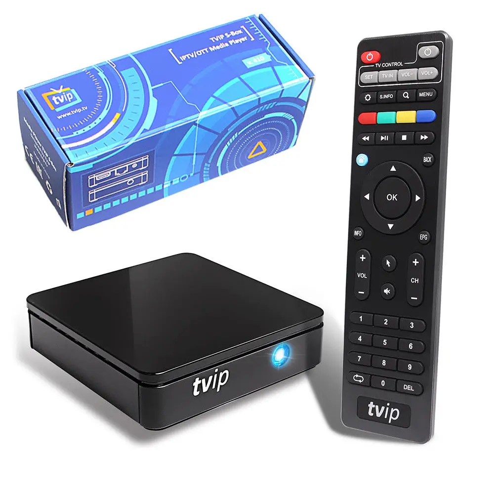 Original TVIP Brand TVIP.412 TV Box Linux/Android Quad Core 1080P OTT 2.4GHz WiFi HDMI Media Player Linux TV Box
Original TVIP Brand TVIP.412 TV Box Linux/Android Quad Core 1080P OTT 2.4GHz WiFi HDMI Media Player Linux TV Box