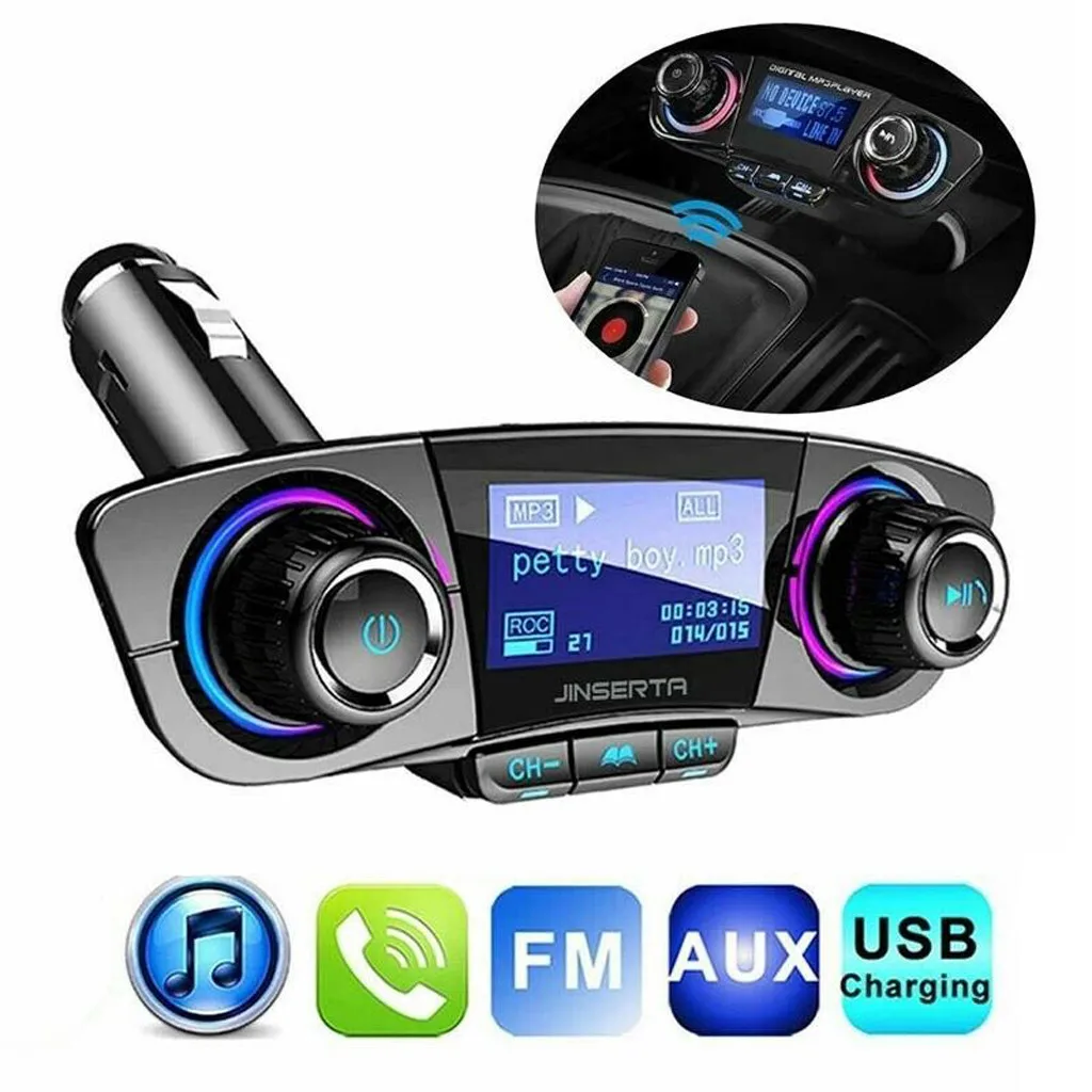 Bluetooth Wireless Car Mp3 Player Handsfree Car Kit FM Transmitter A2DP 5V 2.1A Dual USB LCD Display Car FM Modulator
Bluetooth Wireless Car Mp3 Player Handsfree Car Kit FM Transmitter A2DP 5V 2.1A Dual USB LCD Display Car FM Modulator