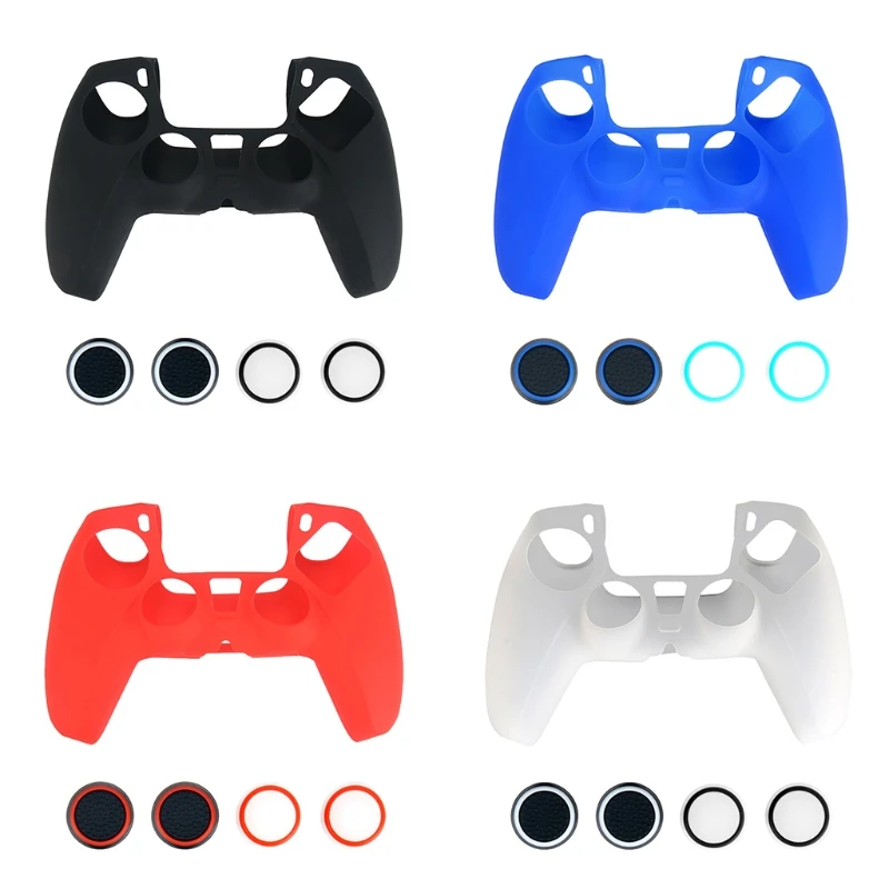 1 Set Protective Cover Silicone Case Skin Joystick Thumb Stick Grips Anti-Slip Cap for Sony PlayStation PS5 Controller
1 Set Protective Cover Silicone Case Skin Joystick Thumb Stick Grips Anti-Slip Cap for Sony PlayStation PS5 Controller