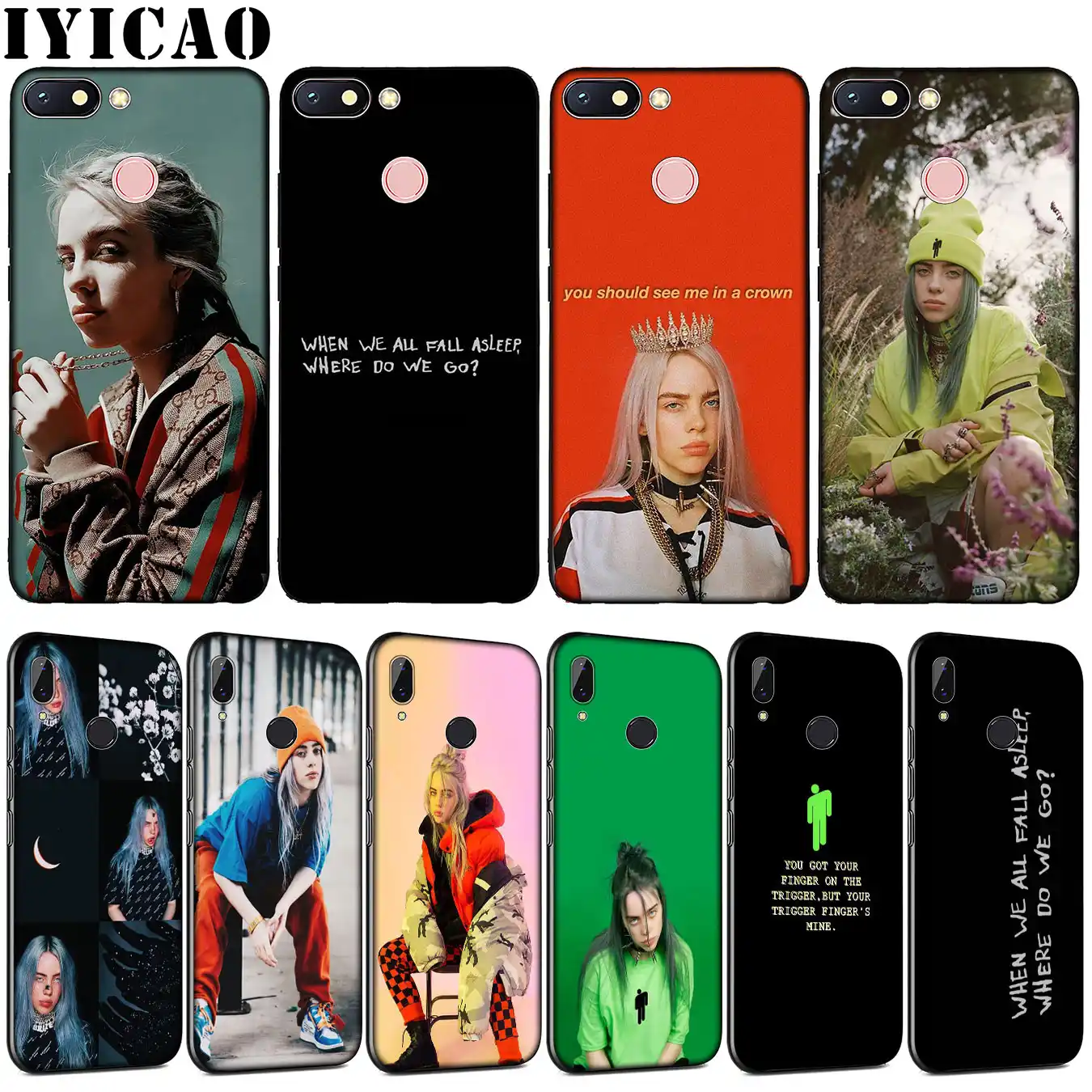 iyicao billie eilish rapper soft tpu silicone phone case for