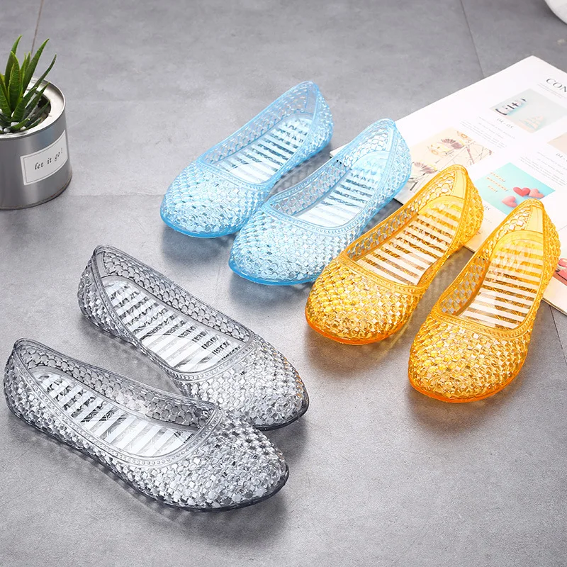 Summer Women Sandals Hollow Jelly Female Crystal Shoes Out Mesh Slip On Ballet Flats Soft Light Slides Comfortable Beach Shoes 
Summer Women Sandals Hollow Jelly Female Crystal Shoes Out Mesh Slip On Ballet Flats Soft Light Slides Comfortable Beach Shoes