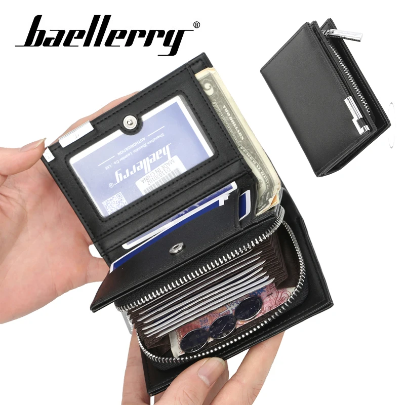 Baellery Simple Solid Men Short Wallet Black Brown 4 Color Wallets with Zipper Photo Holder Solid Mini Bag
Baellery Simple Solid Men Short Wallet Black Brown 4 Color Wallets with Zipper Photo Holder Solid Mini Bag