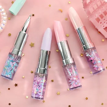 Creative Pen Lipstick Pen 1 Piece Shape Flash Quicksand Gel Pen 0.5 mm Stationery School Office Supplies Portable Signature Pen
Creative Pen Lipstick Pen 1 Piece Shape Flash Quicksand Gel Pen 0.5 mm Stationery School Office Supplies Portable Signature Pen
